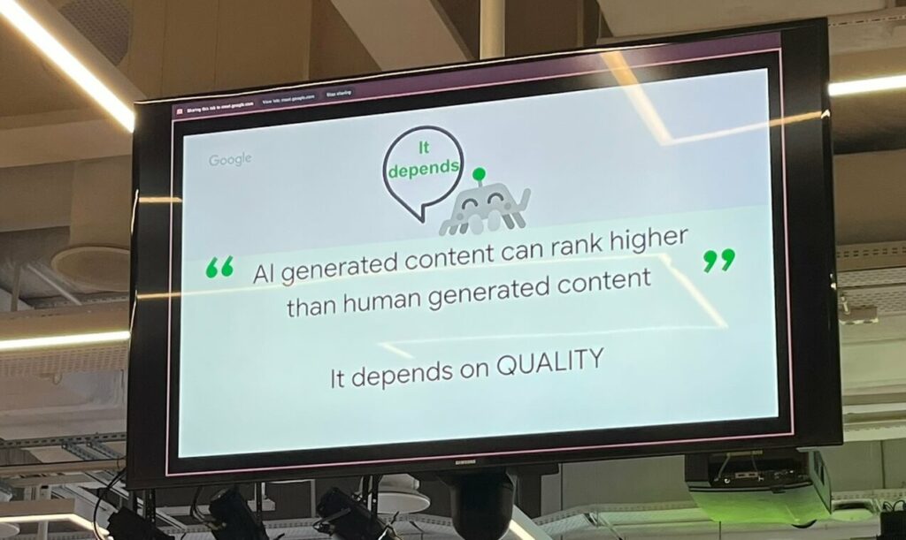 AI generated content ranking